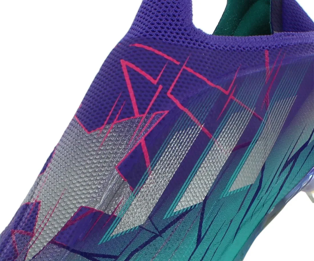 Бутсы Adidas X Speedflow+ для твердого грунта - Унисекс, футбол, фиолетовый/металлик/мятный — фото 2