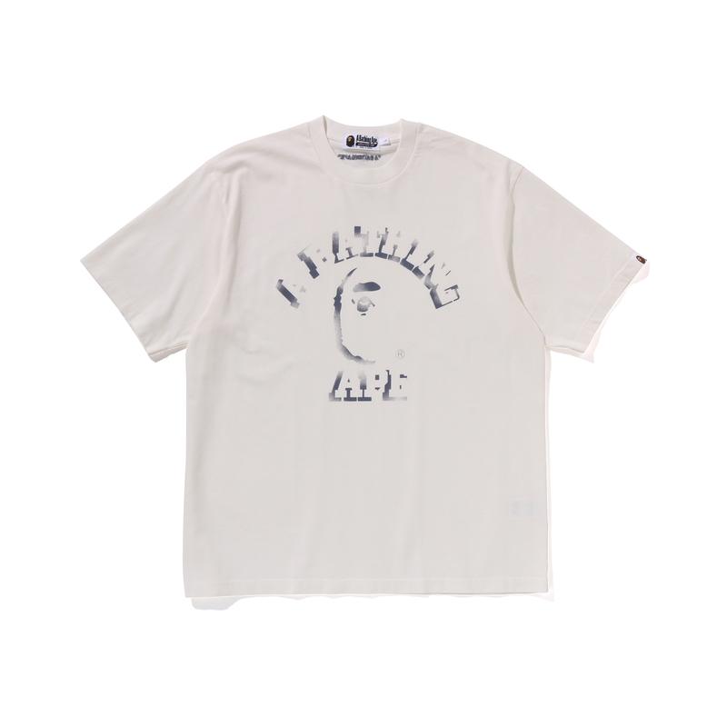 Футболка Bape Garment Dye Spray Print College Relaxed Fit A BATHING APE, синий — фото 3