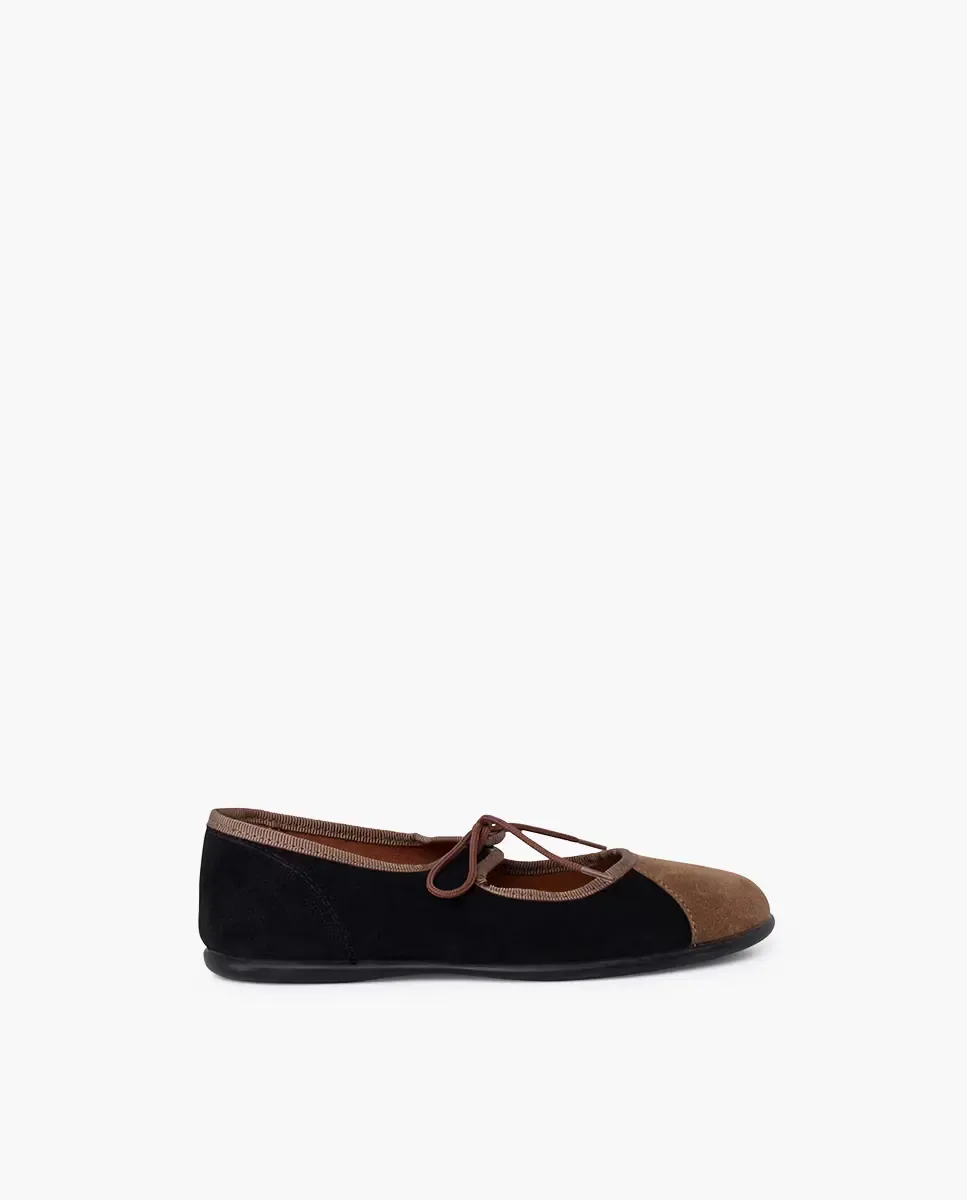 Детские мерседесы двухцветные с тонким бантом Pisamonas, Negro / Natural
