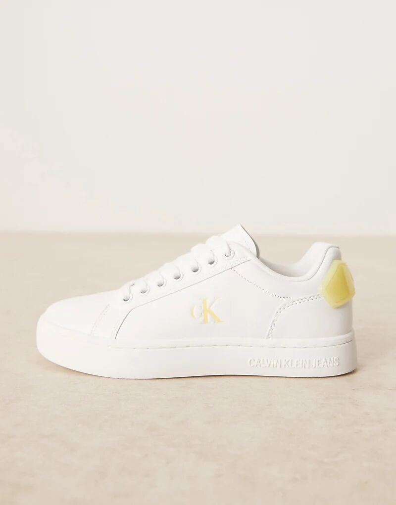 Классические кроссовки Calvin Klein Jeans Cupsole белого и желтого цветов — фото 2