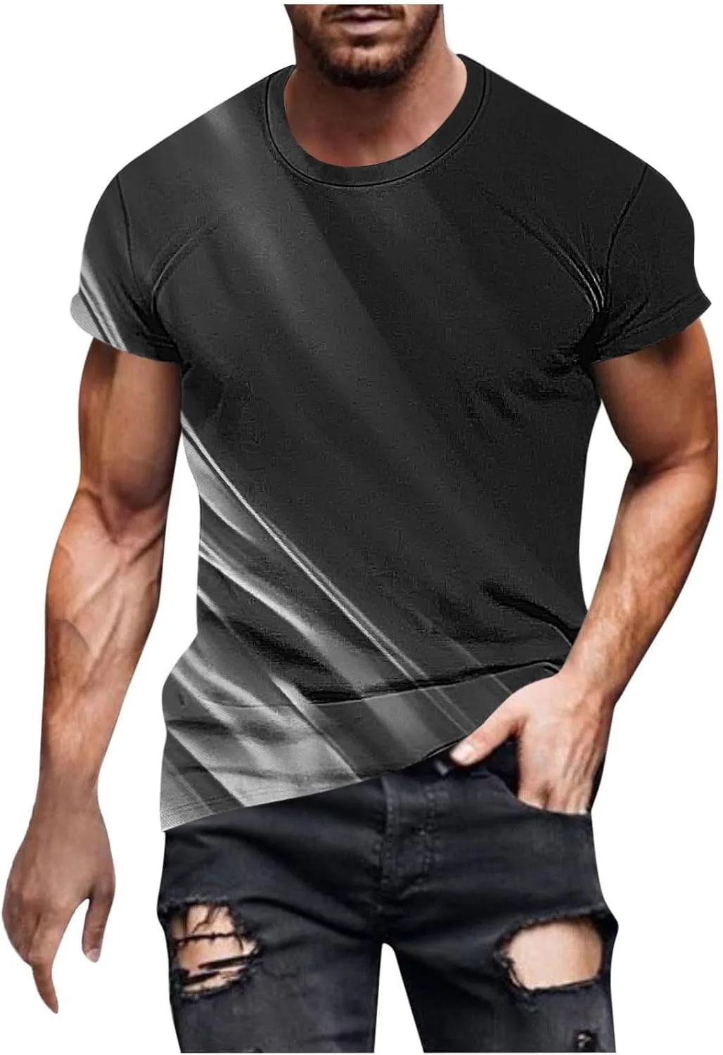 

Футболка мужская 2025 Classic Basic Tee с 3D принтом, короткий рукав, Loose Fit