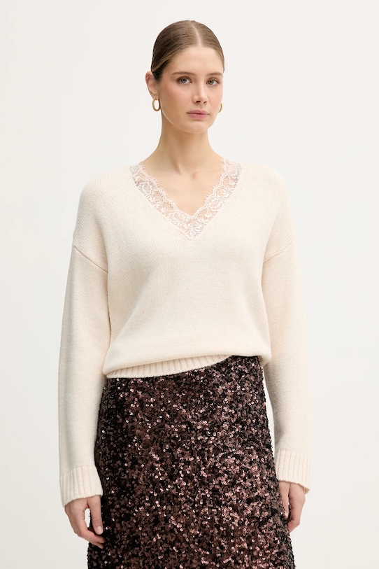 

Свитер iBlues из шерстяной смеси ricamo, бежевый