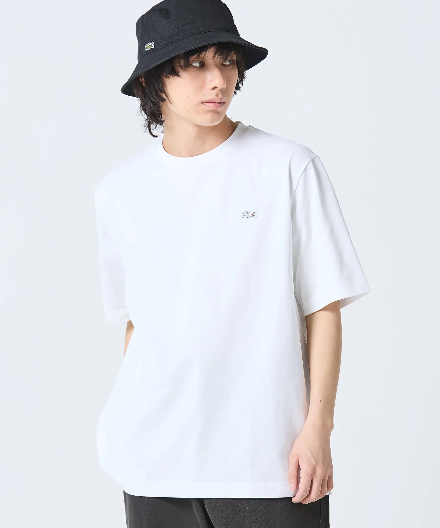 Футболка мужская Lacoste Relaxed Fit, двухслойная с быстрым высыханием и UV защитой, белый