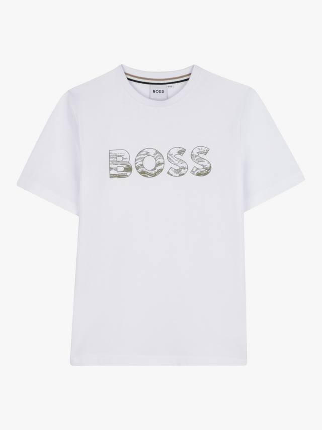 

Детская футболка с логотипом из хлопковой смеси HUGO BOSS