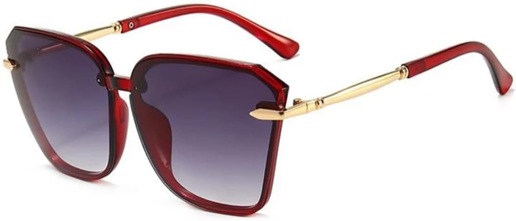 

Панк-стиль, металлическая крупная квадратная оправа, женские солнцезащитные очки, модные, роскошные, мужские, для активного отдыха, поездок, спорта, с защитой от УФ-излучения UV400 TVTBBVV, Red Gradient Gray