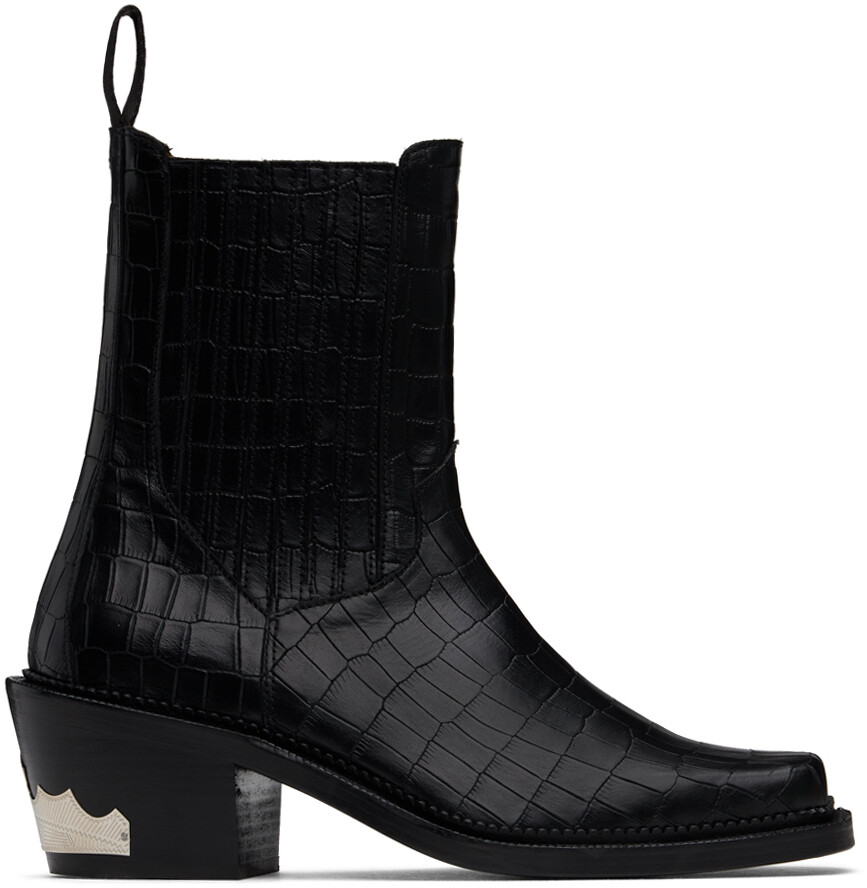 

Эксклюзивные черные ботинки челси от SSENSE Toga Virilis, Croc black