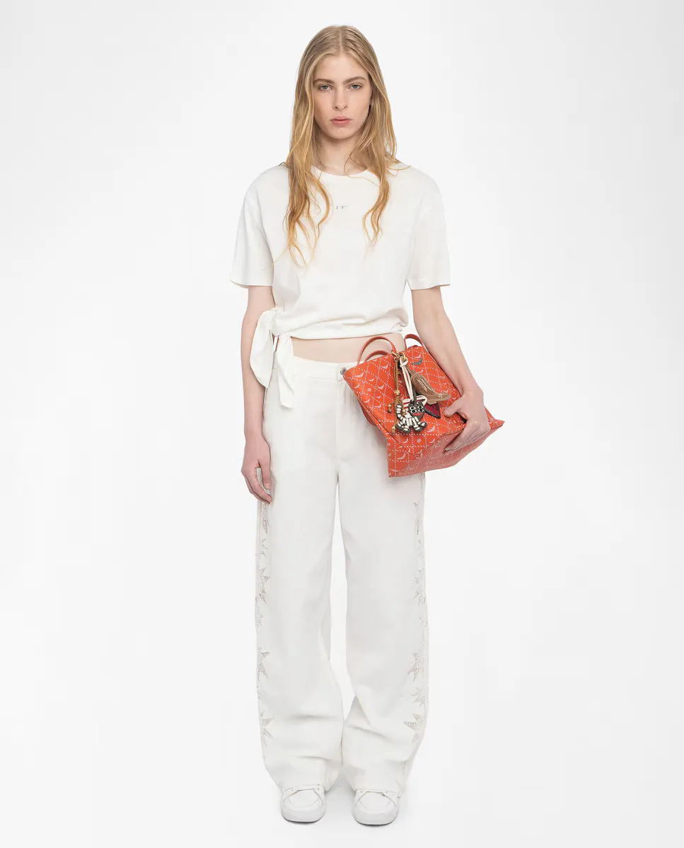 

Женские прямые брюки Elfy с высокой талией Zadig & Voltaire, белый
