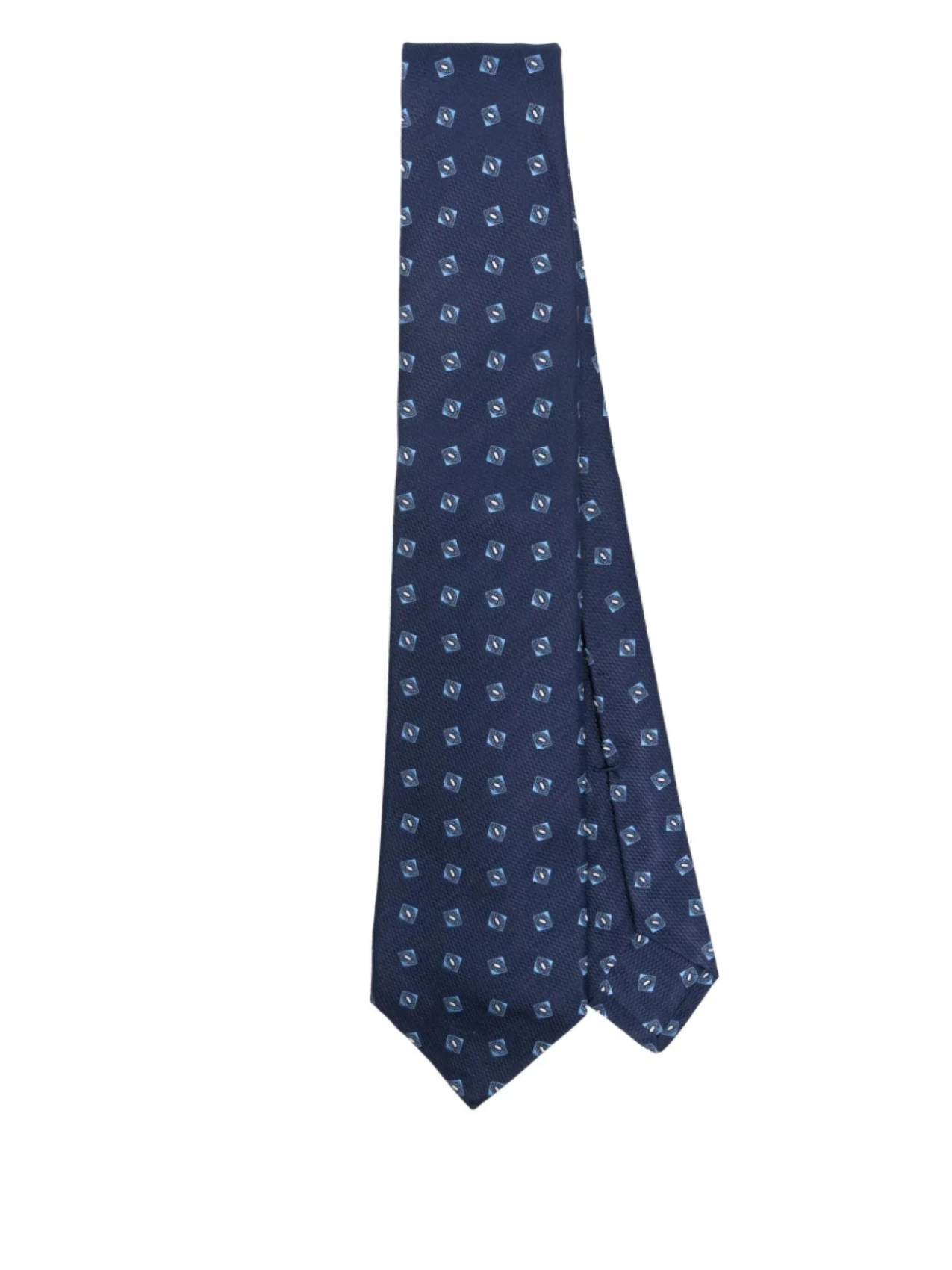 

Узорчатый шелковый галстук Kiton, синий