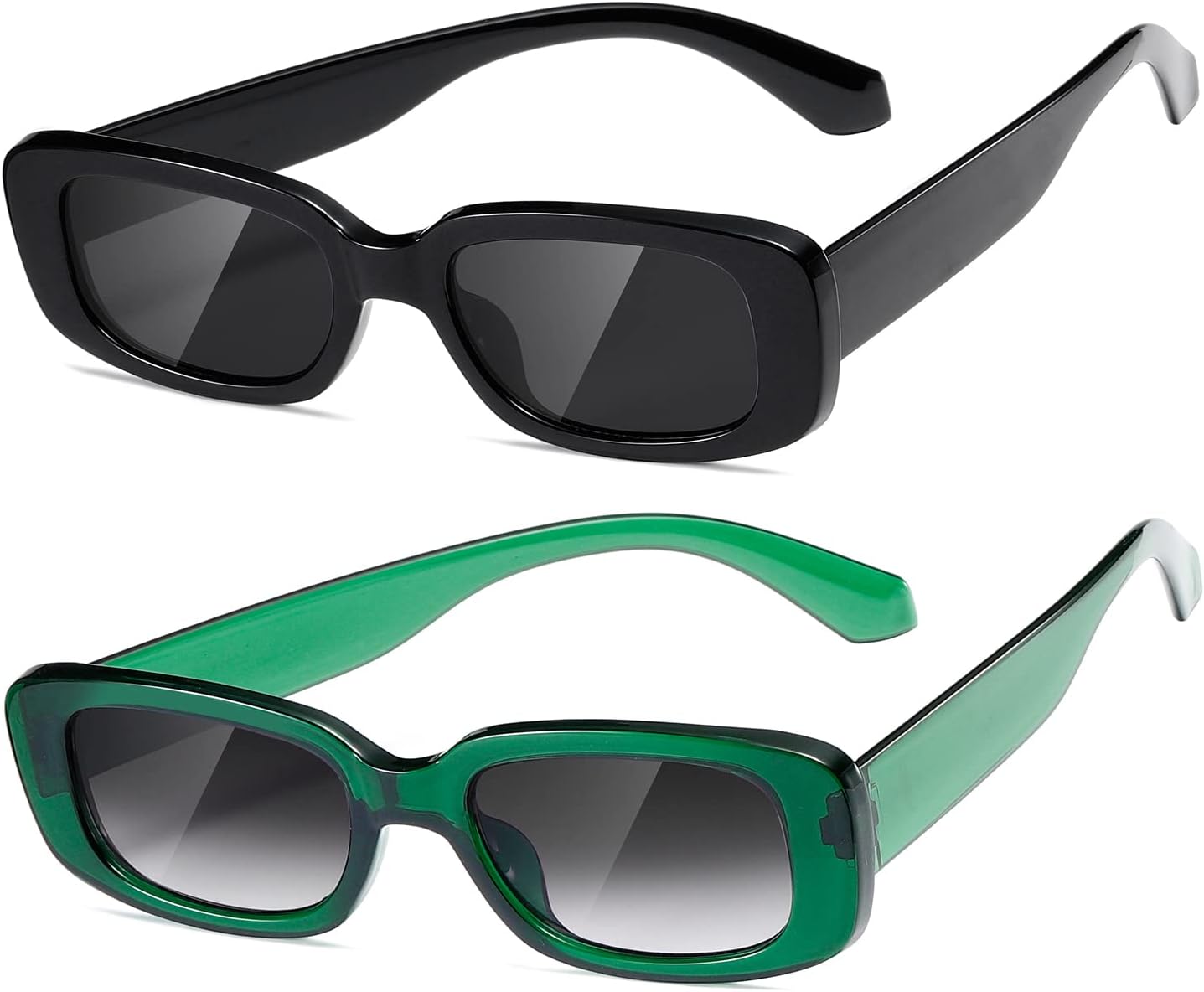 

Солнцезащитные очки Kimorn прямоугольной формы для женщин и мужчин, модные ретро-очки в стиле 90-х, защита от УФ-излучения UV 400, квадратная оправа, K1200, Black Frame Grey Lens+green Frame Gradient Grey Lens