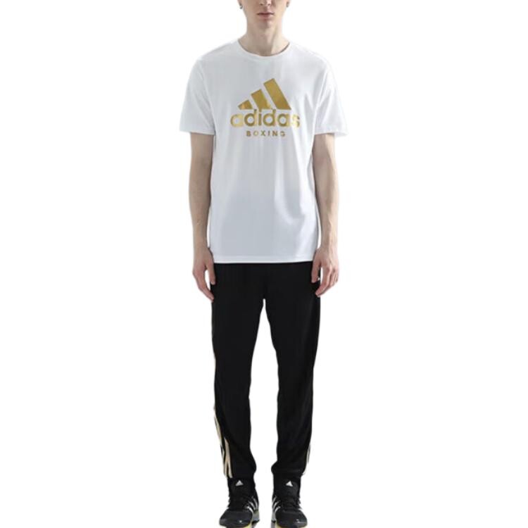 Футболка Adidas Boxing, белый/желтый — фото 4
