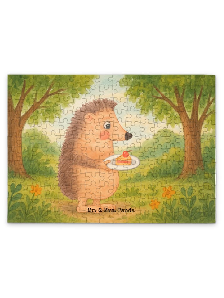 

Mr. & Mrs. Panda Дизайн кусочка торта в виде ежика-головоломки без надписи белым цветом