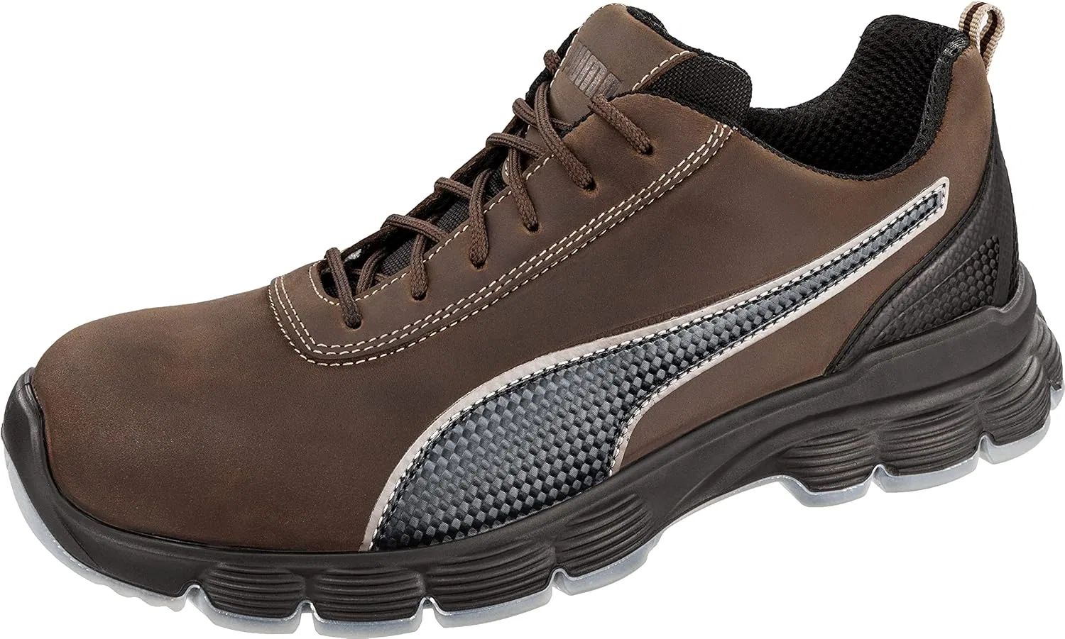 Мужские рабочие кроссовки PUMA Safety Condor Low, защитная обувь, стальной защитный носок S3 ESD SRC, защита от проникновения, нескользящая подошва, Black Brown