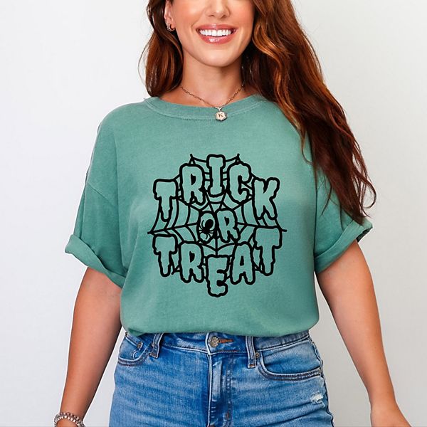 

Футболка Trick or treat с эффектом окрашивания в стиральной машине Simply Sage Market, Light Green