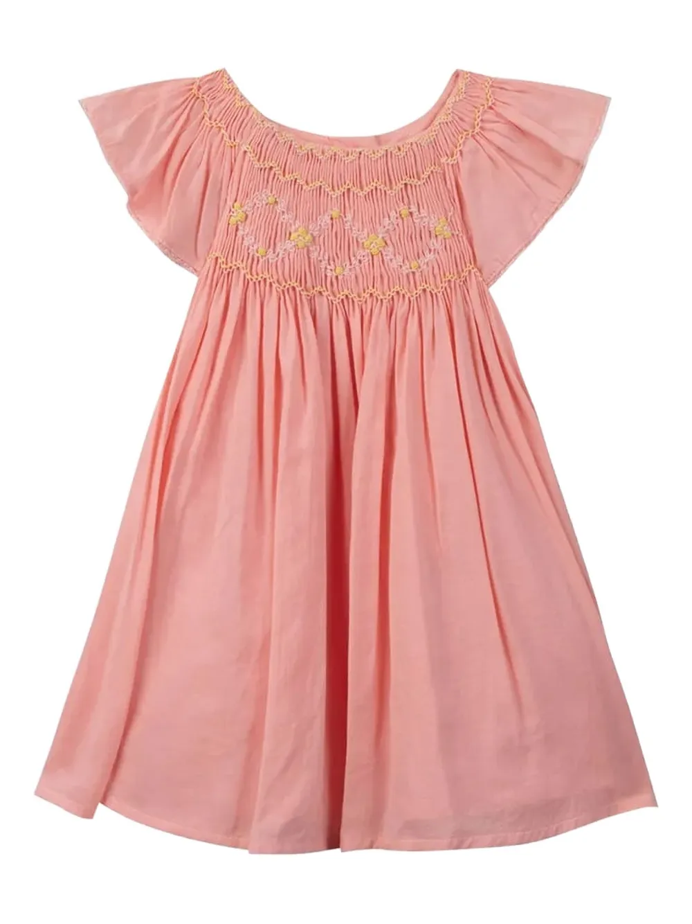 

Платье с оборчатыми рукавами и сборкой Tartine Et Chocolat, розовый