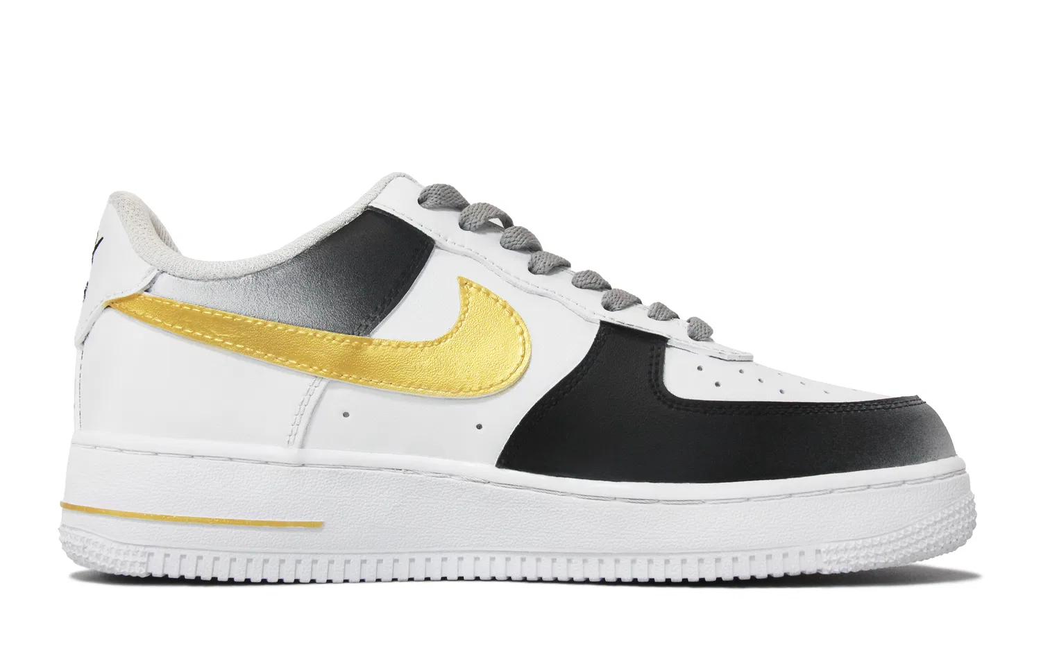 Кроссовки Nike Air Force 1 Black White Gold — фото 3