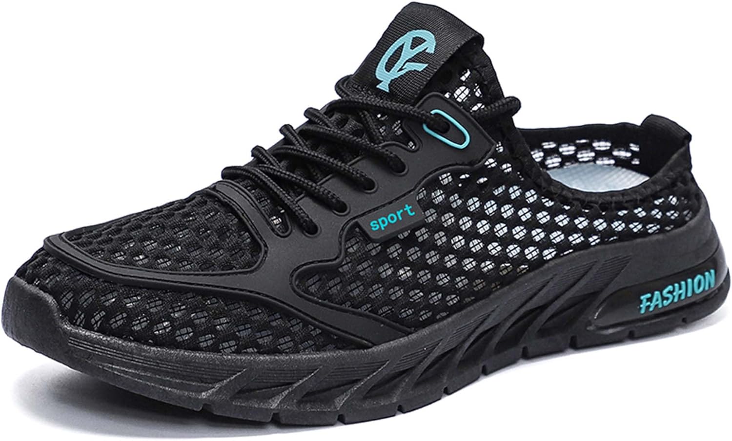 

Мужские мюли-тапочки, дышащие, для прогулок, повседневные спортивные сандалии с поддержкой свода стопы, пляжная обувь, летние, для дома и улицы, сетчатые садовые туфли Generic, черный