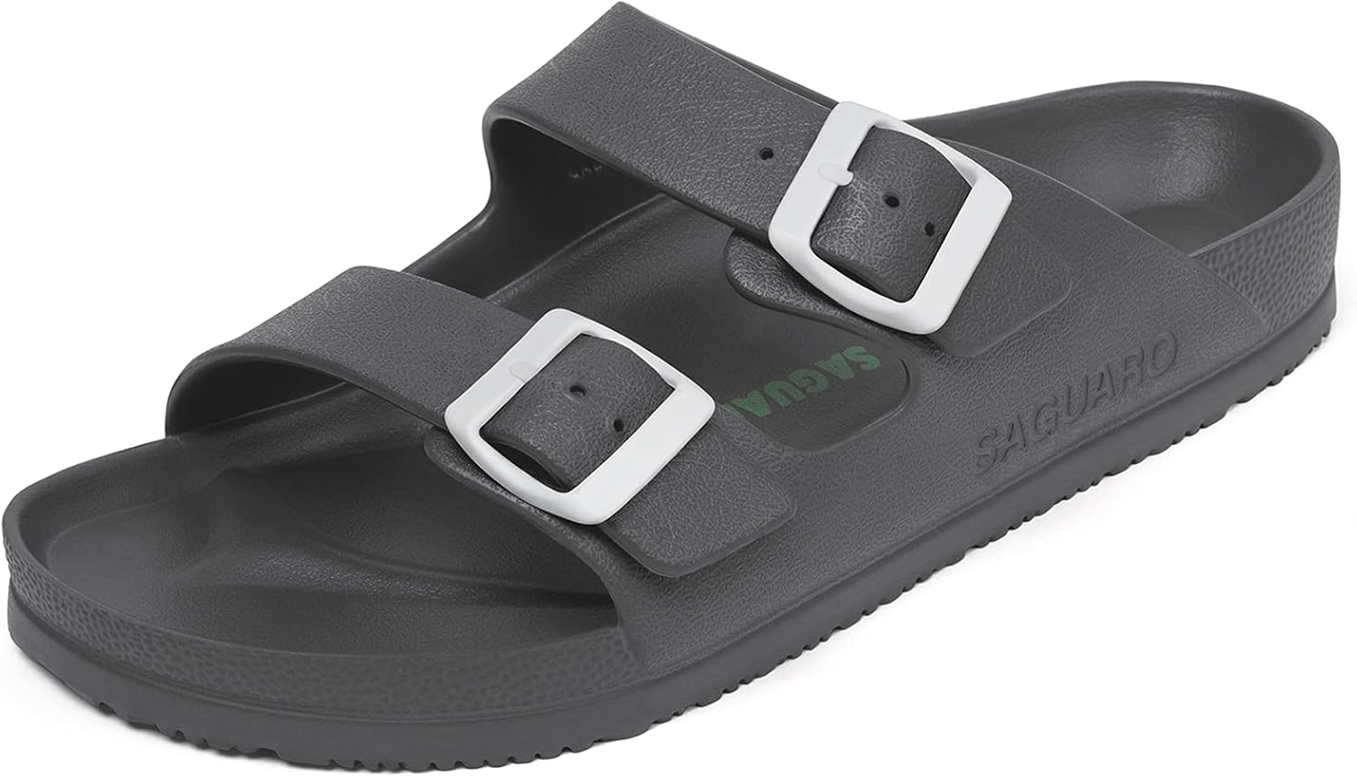 

Мужские и женские сандалии SAGUARO с двойной пряжкой, комфортные, легкие, регулируемые, из EVA с подошвой из резины, темно-серый