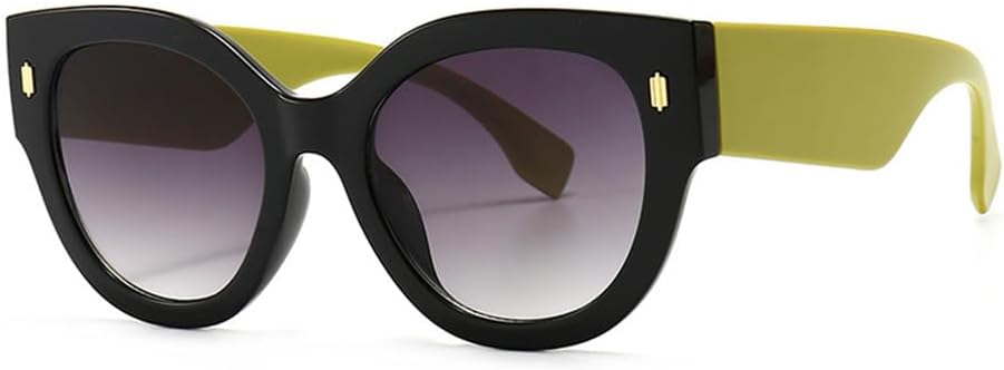 

Ретро-солнцезащитные очки с широкими дужками и градиентным переходом цвета, модные мужские и женские очки с защитой от УФ-излучения UV400, винтажные очки KTUCN, C5black-green