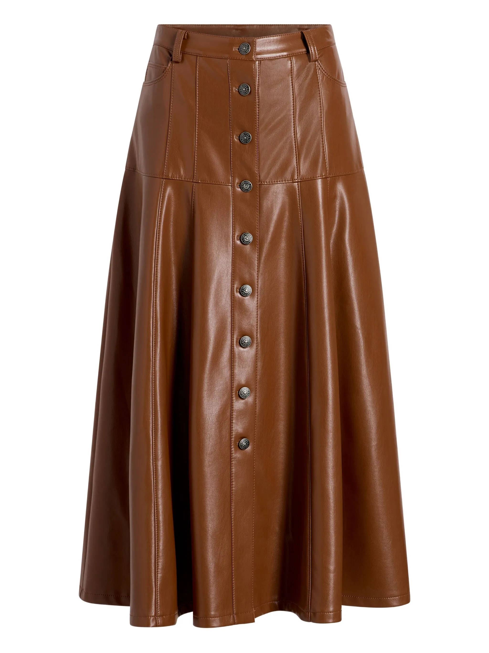 

Юбка миди Veena на пуговицах Cinq A Sept, коричневый