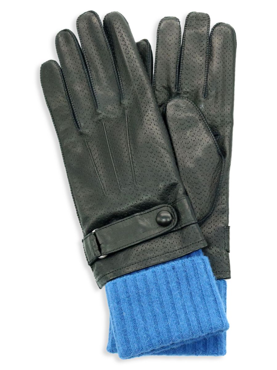 

Перчатки из перфорированной кожи с манжетами Portolano, цвет Sky Diver Blue