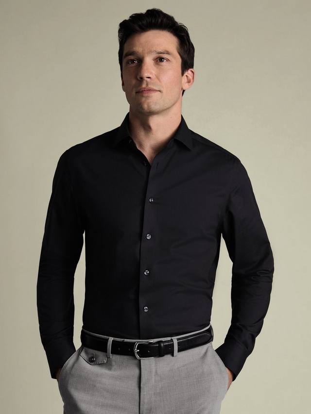 

Хлопковая рубашка с длинными рукавами, не требующая глажки Charles Tyrwhitt, Charcoal Grey