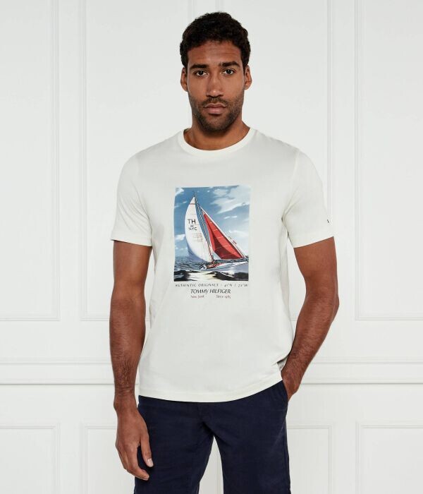 

Футболка мужская Tommy Hilfiger с парусником, экрю