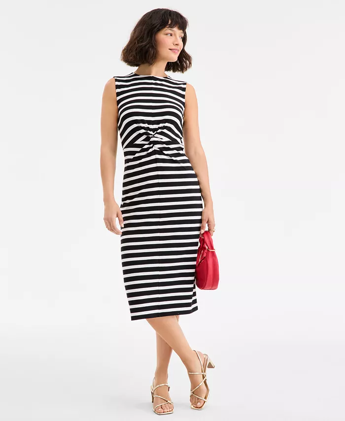 

Женское платье миди с узлом спереди On 34Th, черный