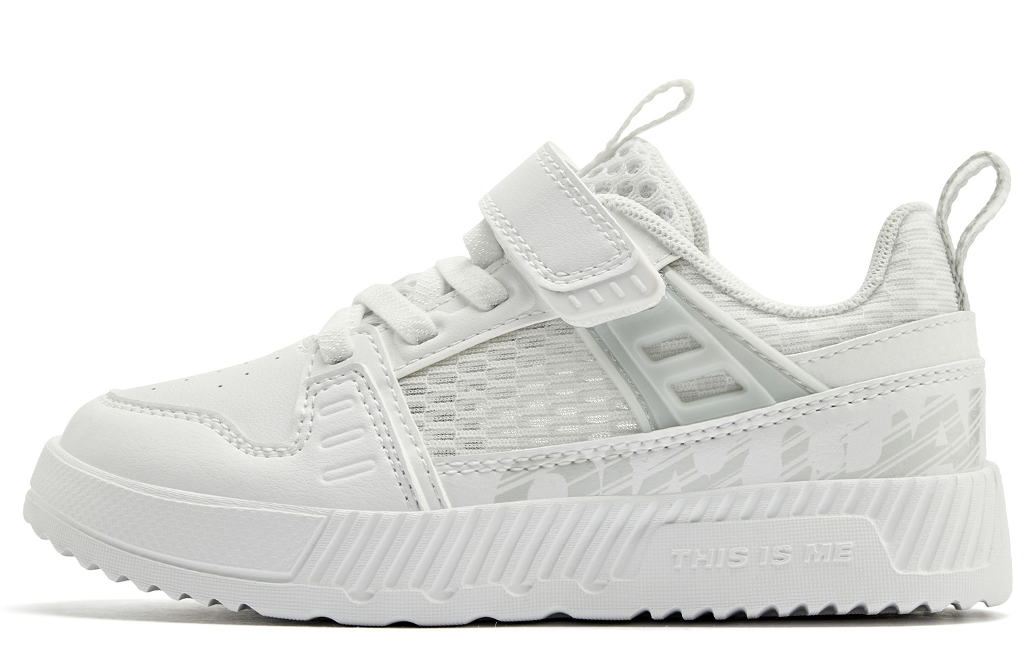 

QIAODAN Антискользящие, устойчивые к скольжению низкие детские скейтбординг кроссовки White Silver Pre school