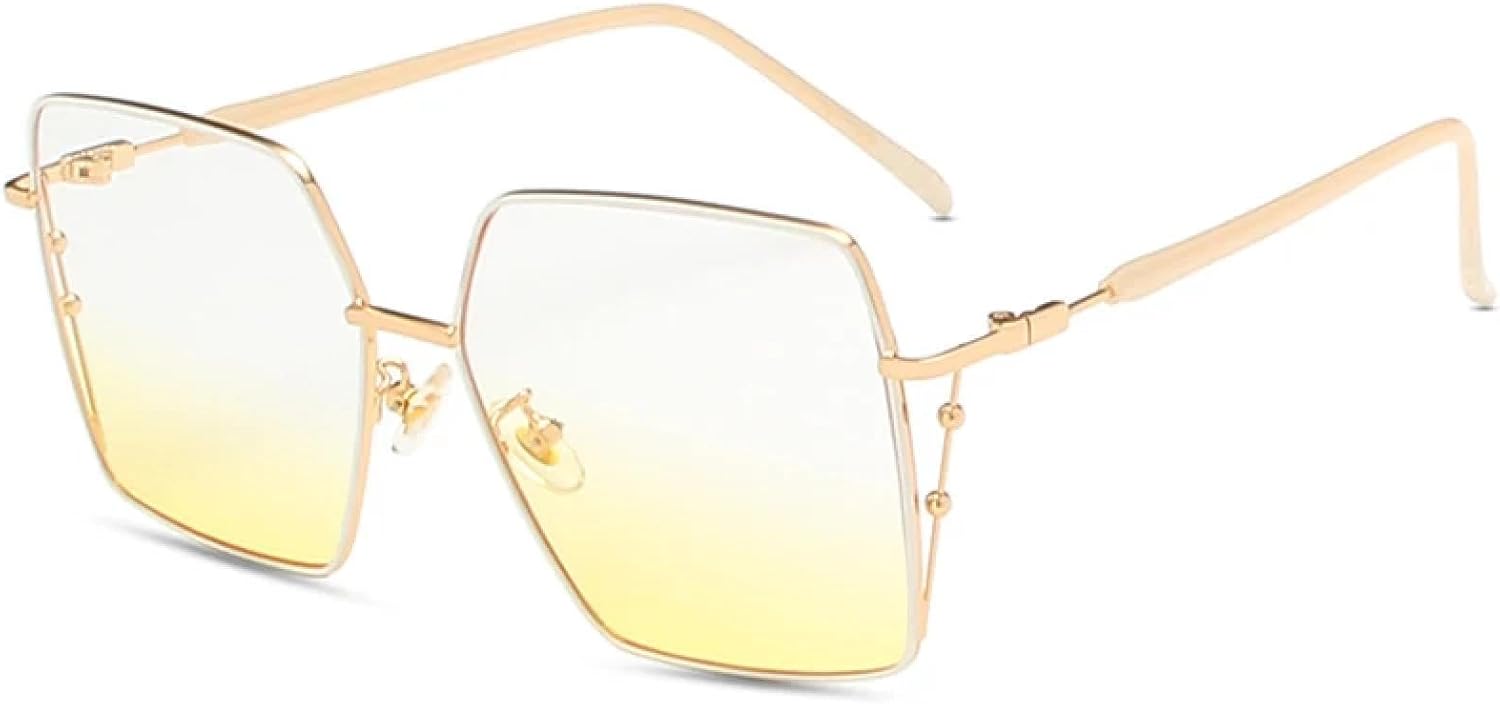 

Металлические модные солнцезащитные очки для женщин, роскошные трендовые винтажные панк-очки, мужские очки для активного отдыха, летние дорожные солнцезащитные очки с защитой от УФ-излучения UV400 TKKTLLT, Beige Yellow