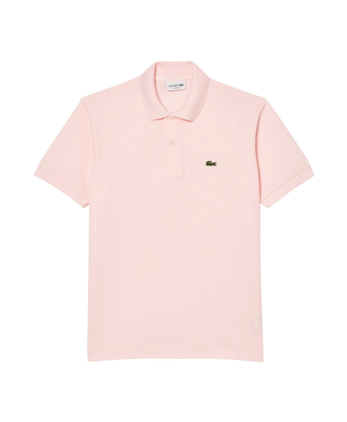 Розовая рубашка-поло из классического хлопка Lacoste, розовый