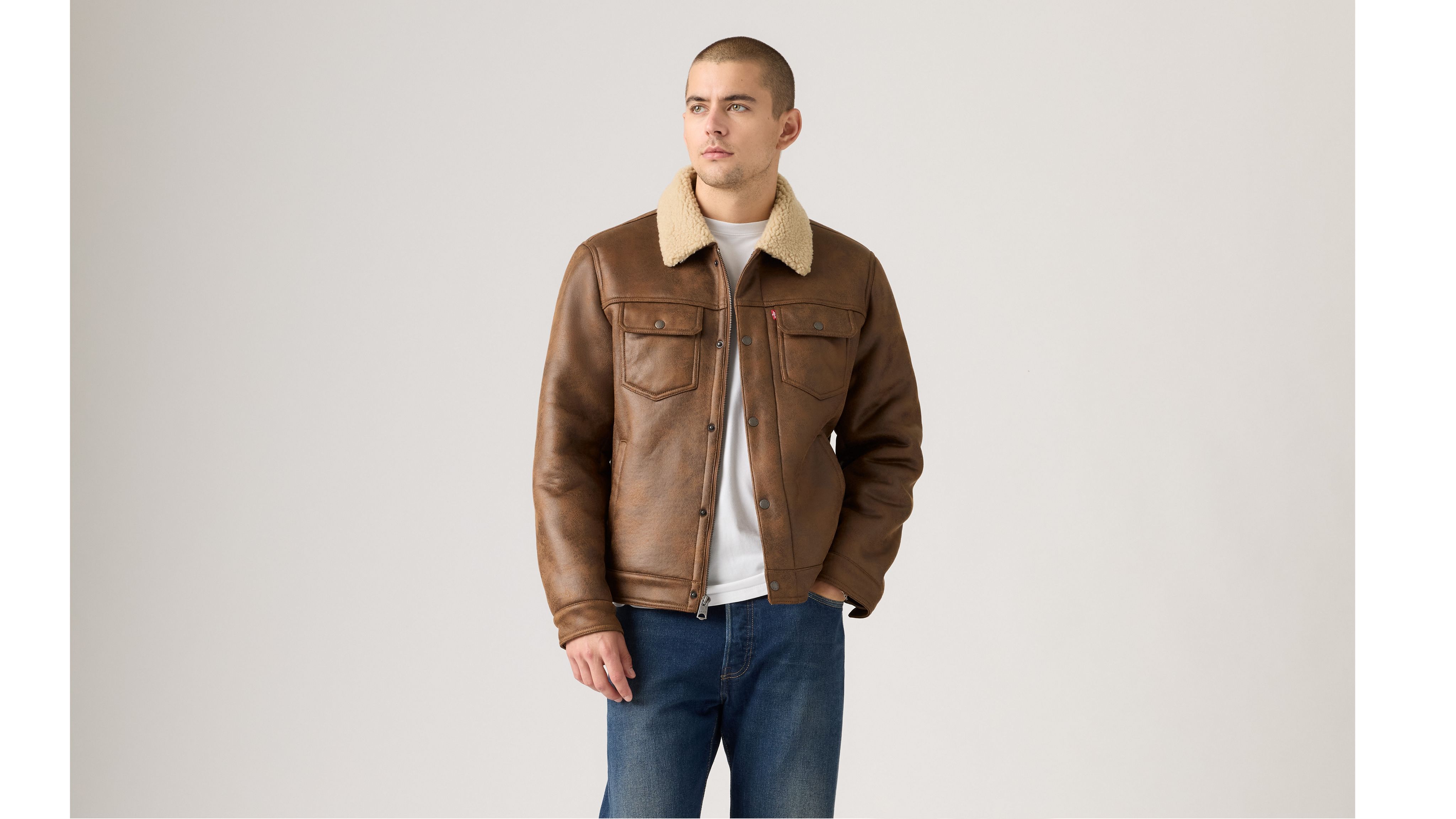 Куртка из искусственной овчины с двумя нагрудными карманами Levi's, Brown — фото 2