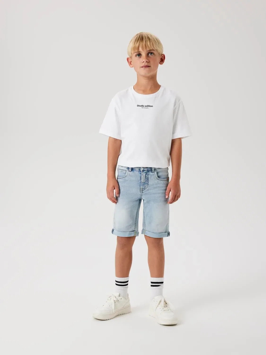 Шорты джинсовые, light blue bleached denim, Name it — фото 3
