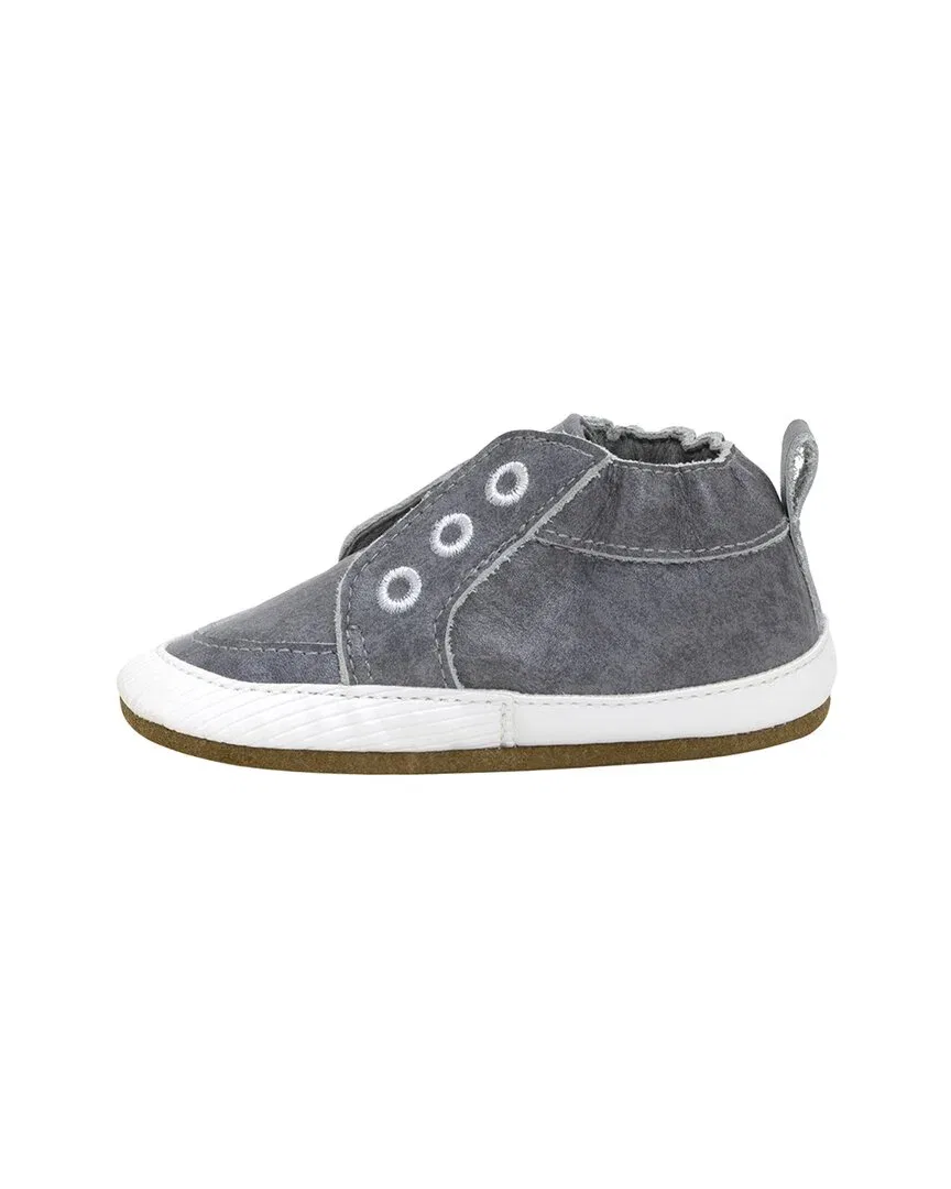 Robeez Stylish Steve Leather Soft Sole, серый — фото 2