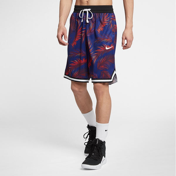 Шорты flowers logo printing drawstring basketball shorts blue Nike, синий — фото 4