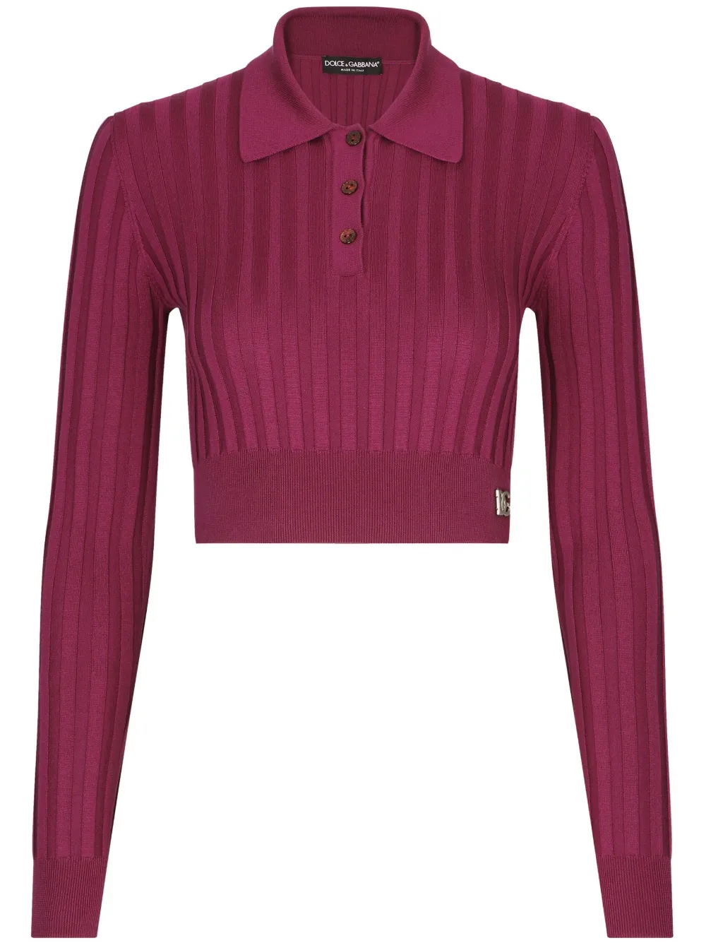 

Топ в рубчик с логотипом Dolce & Gabbana, розовый