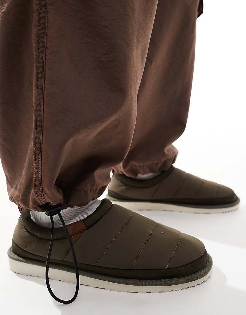 

Коричневые нейлоновые тапочки с мягкой подкладкой Jack & Jones