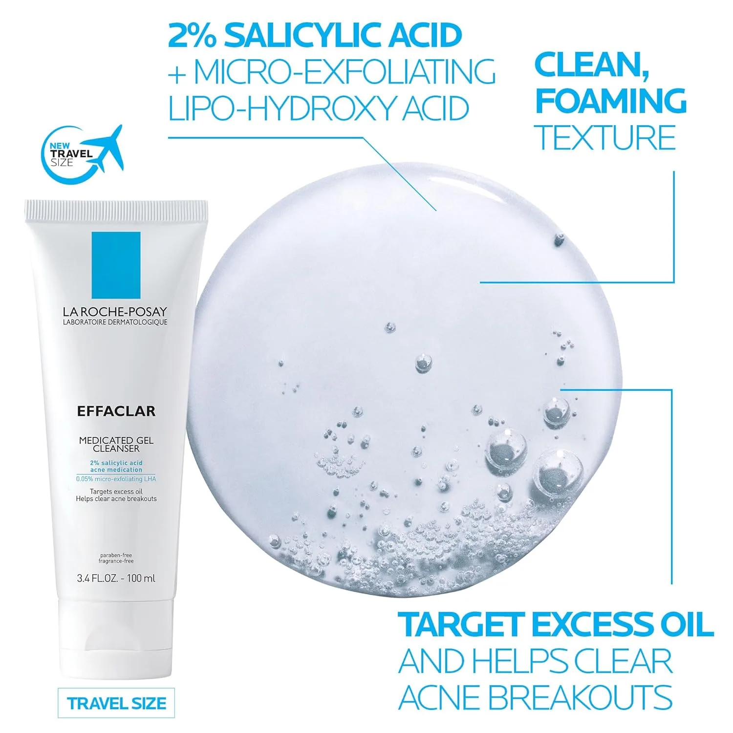 La Roche-Posay набор для ухода за проблемной кожей, Toleriane Double Repair матирующий увлажняющий крем 75 мл и Effaclar очищающий гель 100 мл 87,2 мл (2 шт.) — фото 4