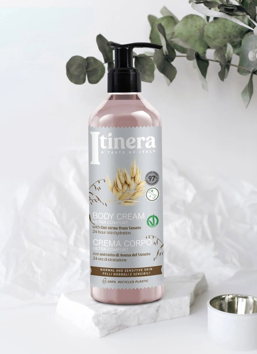 ITINERA Крем-бальзам для тела для нормальной и чувствительной кожи, с овсом из Венето, 97% натуральных ингредиентов 370 мл 1 шт inna — фото 2