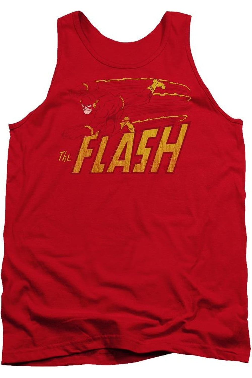

DC Comics Flash Flash Speed ​​Distressed Adult майка Top Gildan, красный