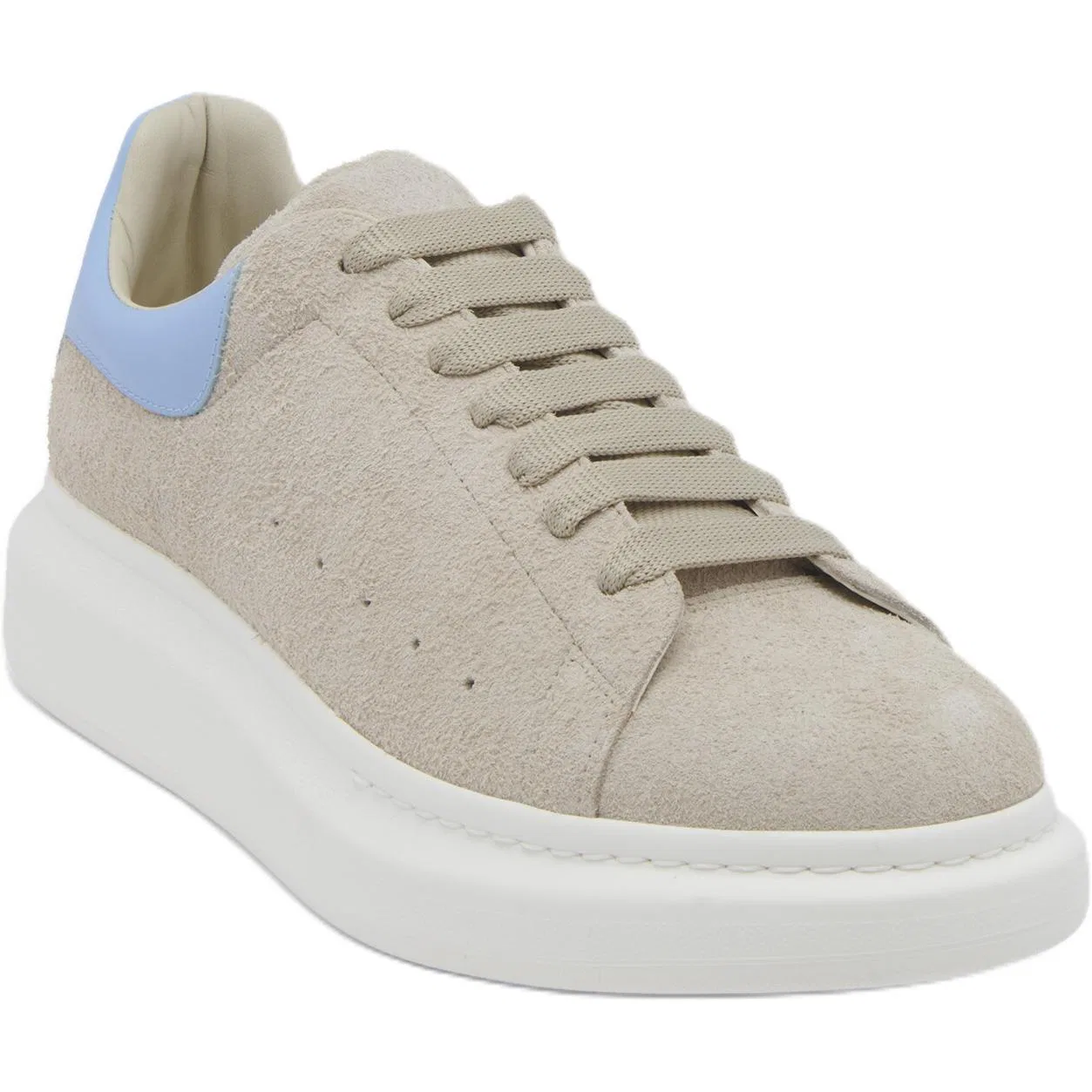 Кроссовки Oversized из телячьей кожи Alexander McQueen Natural & Blue — фото 4