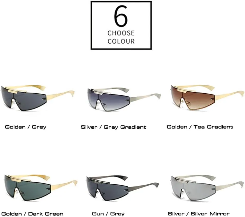 

Мужские солнцезащитные очки ретро «кошачий глаз», цельные, градиентное зеркальное покрытие, UV400; женские спортивные солнцезащитные очки панк, Golden Tea Gradient