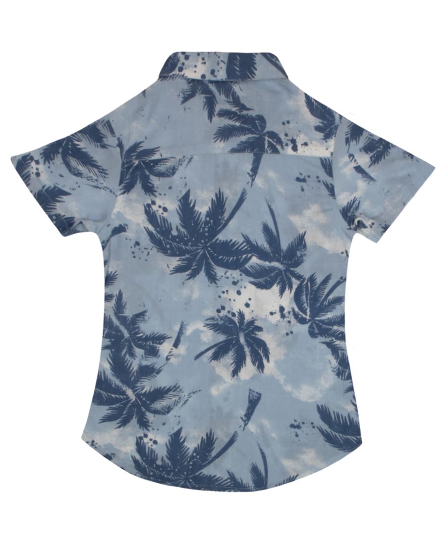 Классическая тканая рубашка на пуговицах для мальчиков Tommy Bahama, Blue palms — фото 2