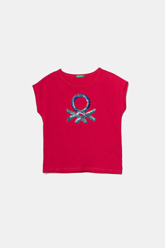 

Детская хлопковая футболка United Colors Of Benetton, розовый