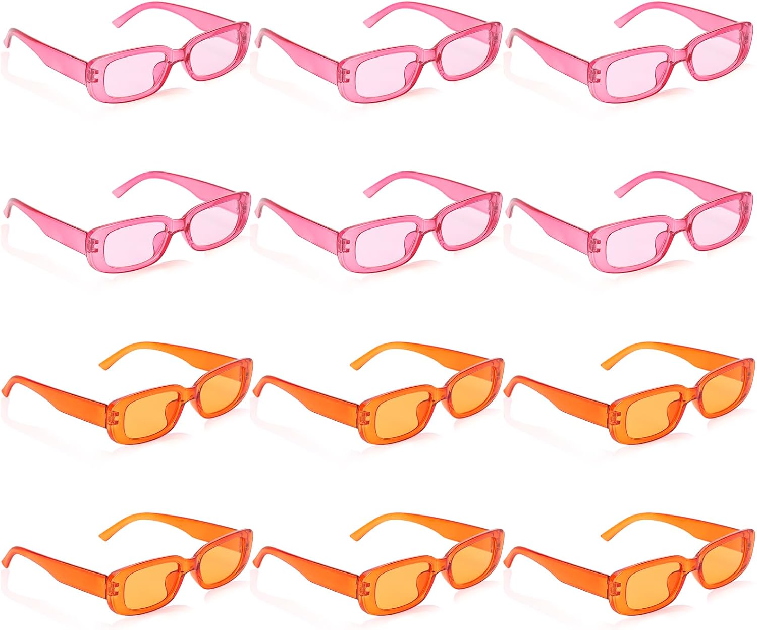 

12 штук розово-оранжевых солнцезащитных очков для вечеринки, оптом, для девичника, пластиковые оранжево-розовые летние украшения для женщин SMAODSGN, Retro Pink & Orange
