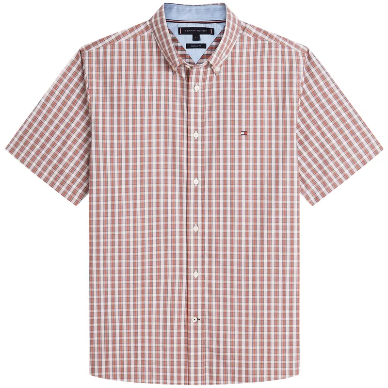 Рубашка мужская с отложным воротником Tommy Hilfiger, Red White Blue Plaid 0KP
