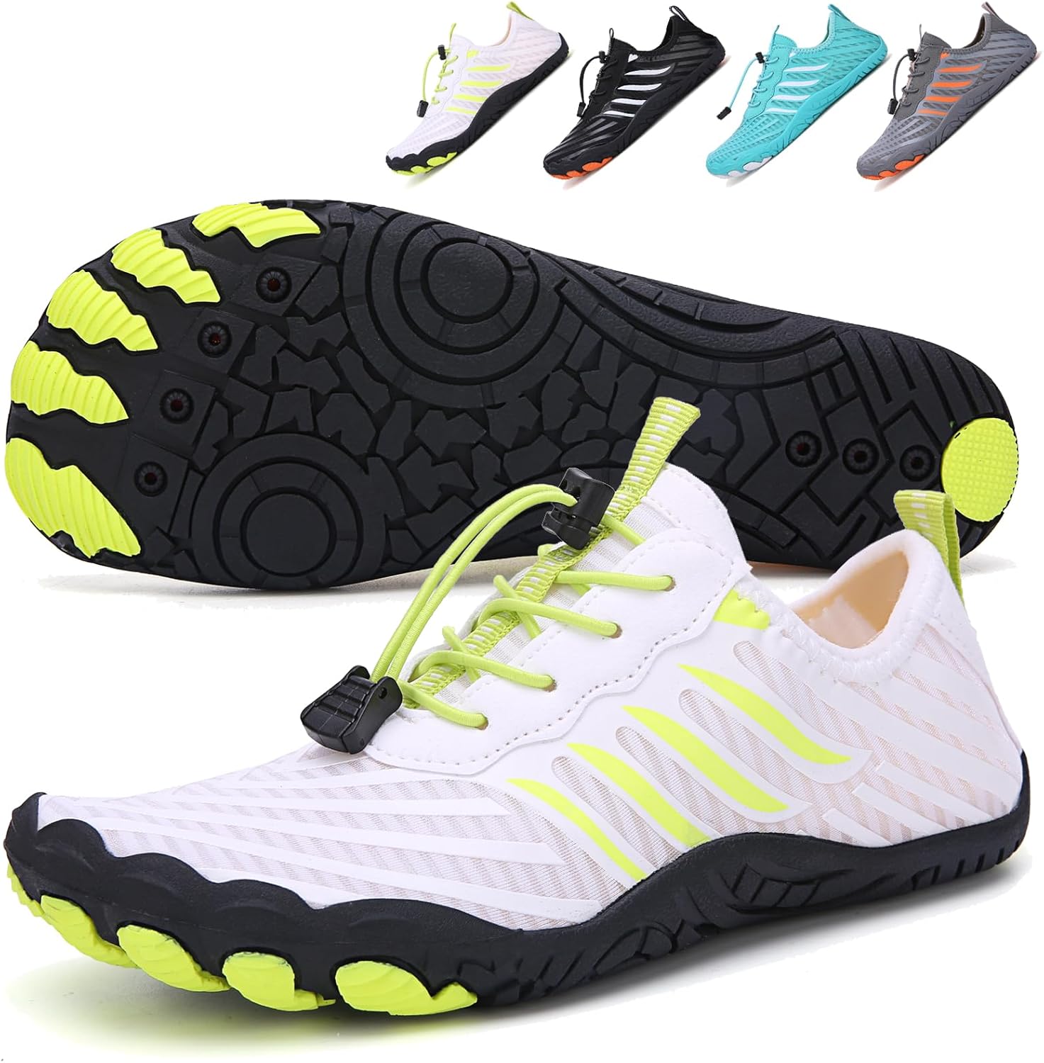 

Ботинки для походов для женщин и мужчин, унисекс водонепроницаемые босоножки, дышащие, противоскользящие походные туфли для занятий спортом, с широкой носочной частью, для походов, прогулок, бега, йоги и водных видов спорта Xianfengniao, белый/з...