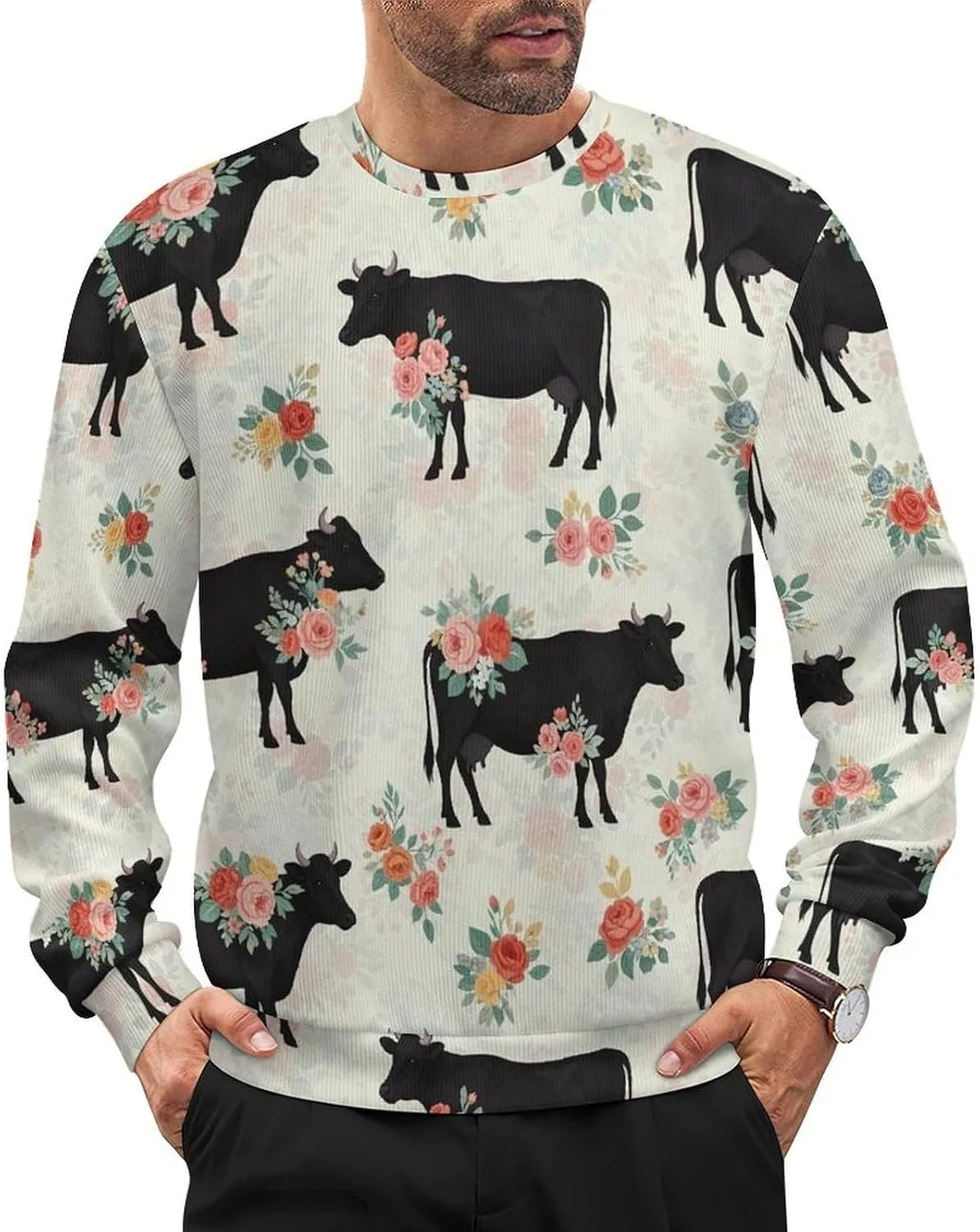 

Мужской легкий свитер с длинным рукавом и круглым вырезом SEBNATAL