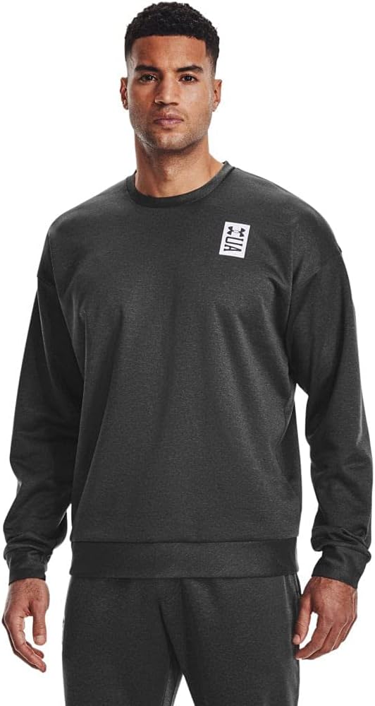 

Under Armour мужская футболка с длинным рукавом и круглым вырезом, Black Full Heather (001)/White, Белый, Under Armour мужская футболка с длинным рукавом и круглым вырезом, Black Full Heather (001)/White