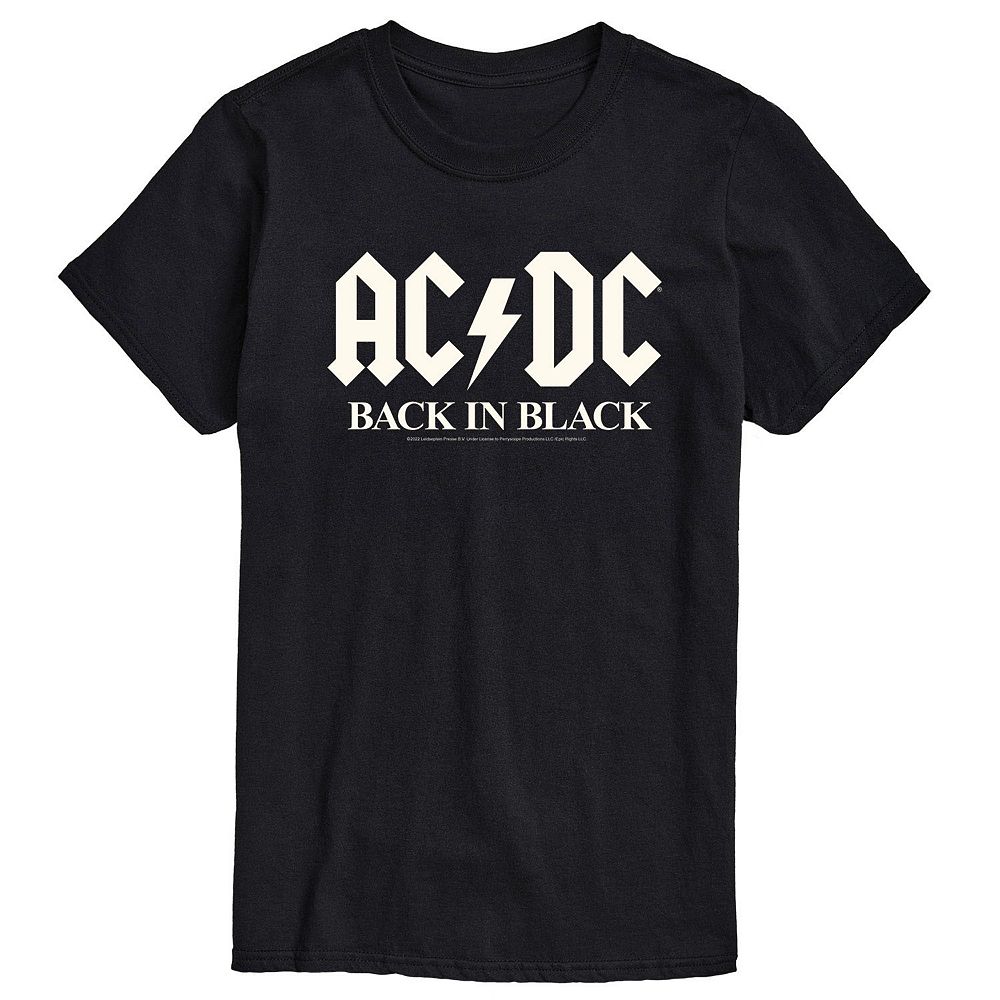 

Мужская футболка ACDC Back In Black Glow с рисунком Licensed Character, черный