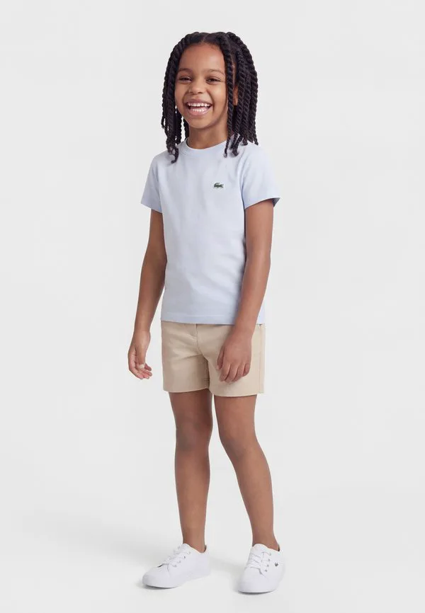 Классическая спортивная футболка с логотипом, унисекс, базовая футболка Lacoste, Light Blue